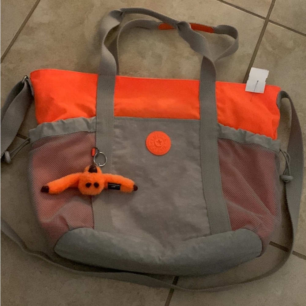 Kipling Allena gym bag - excellent condition- orange and gray